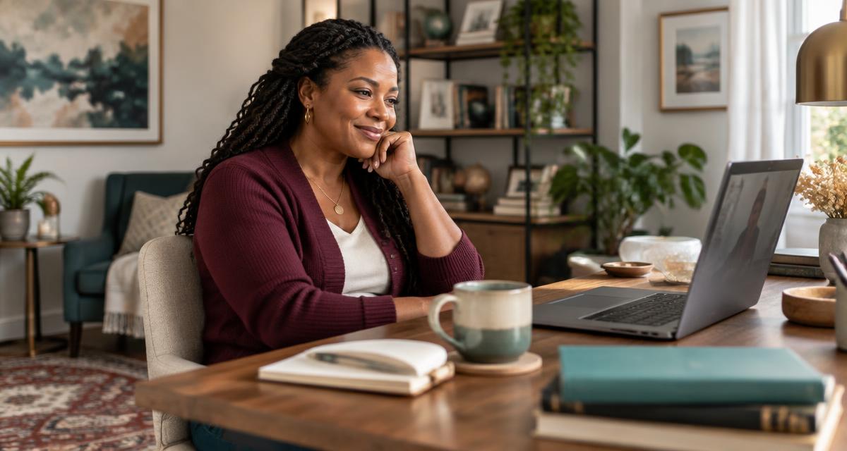Black professional attending an online therapy session from home in Texas, Colorado, or Missouri
