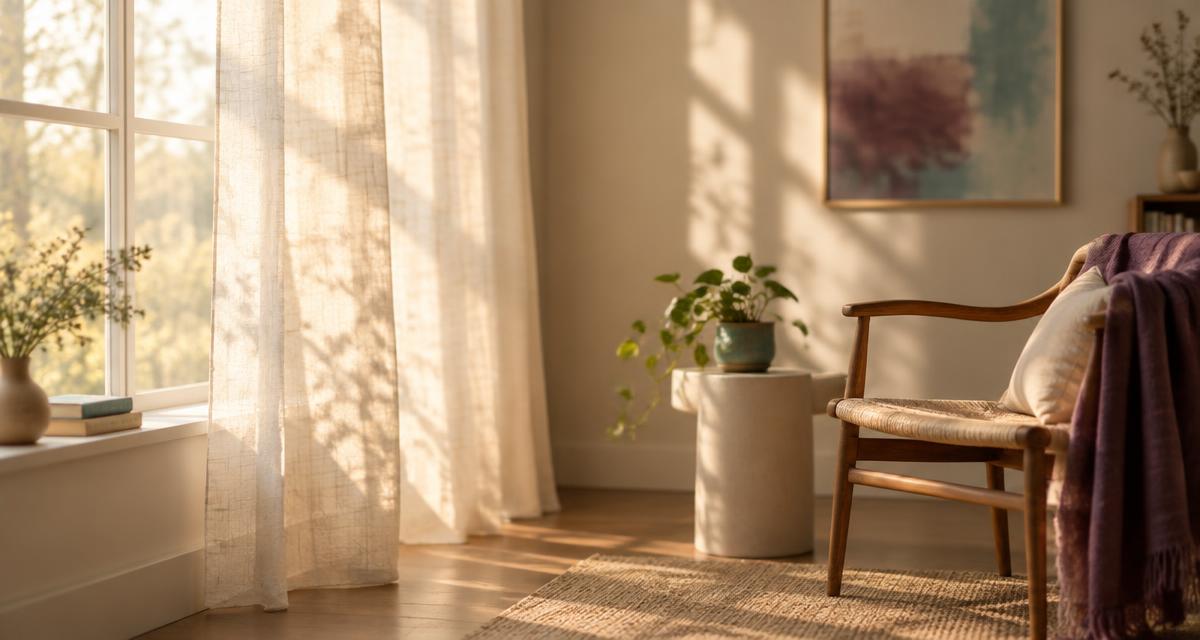 Soft sunlight entering a peaceful room, representing reflection, grief, and healing after loss